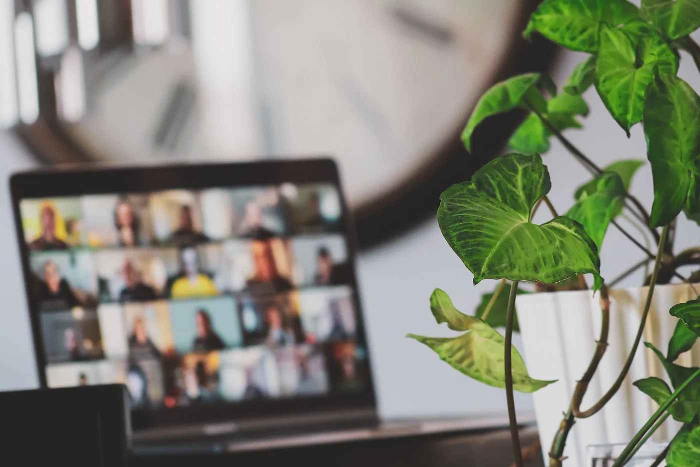 A laptop showing a video call, the remote side of buying property from overseas